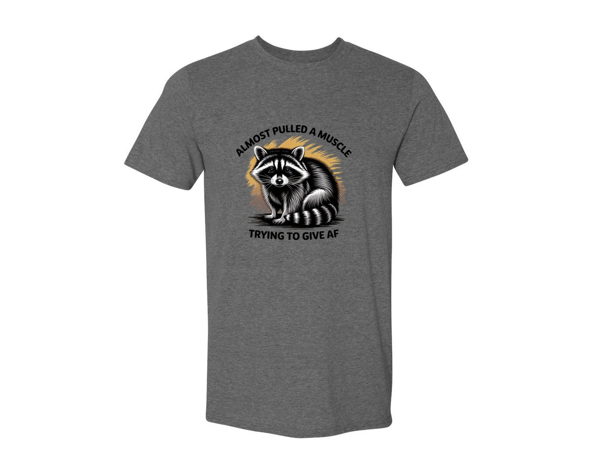 brand:Generic|color:Heather Dark Grey|Funny Raccoon Sarcastic Quote Graphic T-Shirt