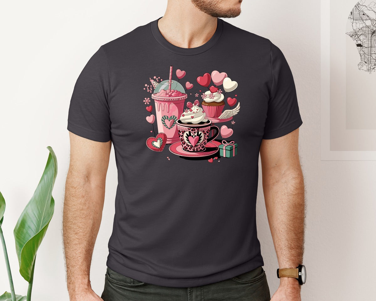 brand:Bella Canvas|color:Heather Dark Grey|Valentines T Shirt Designs P1 Graphic T-Shirt