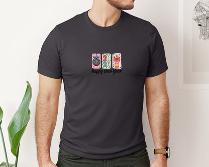 brand:Bella Canvas|color:Heather Dark Grey|Happy New Year 2026 Trendy New Years 11 Graphic T-Shirt