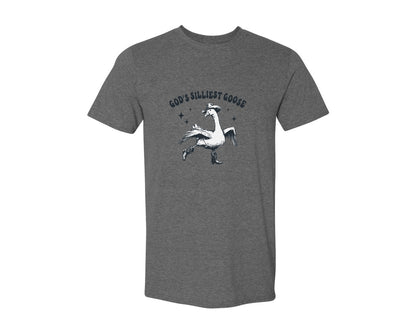brand:Generic|color:Heather Dark Grey|Gods Silliest Cowboy Goose Dancing Shir Graphic T-Shirt