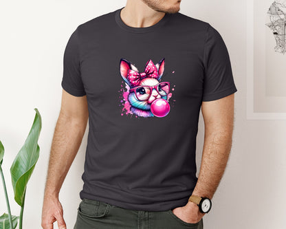 brand:Bella Canvas|color:Heather Dark Grey|Hipster Bunny T Shirt Design Graphic T-Shirt