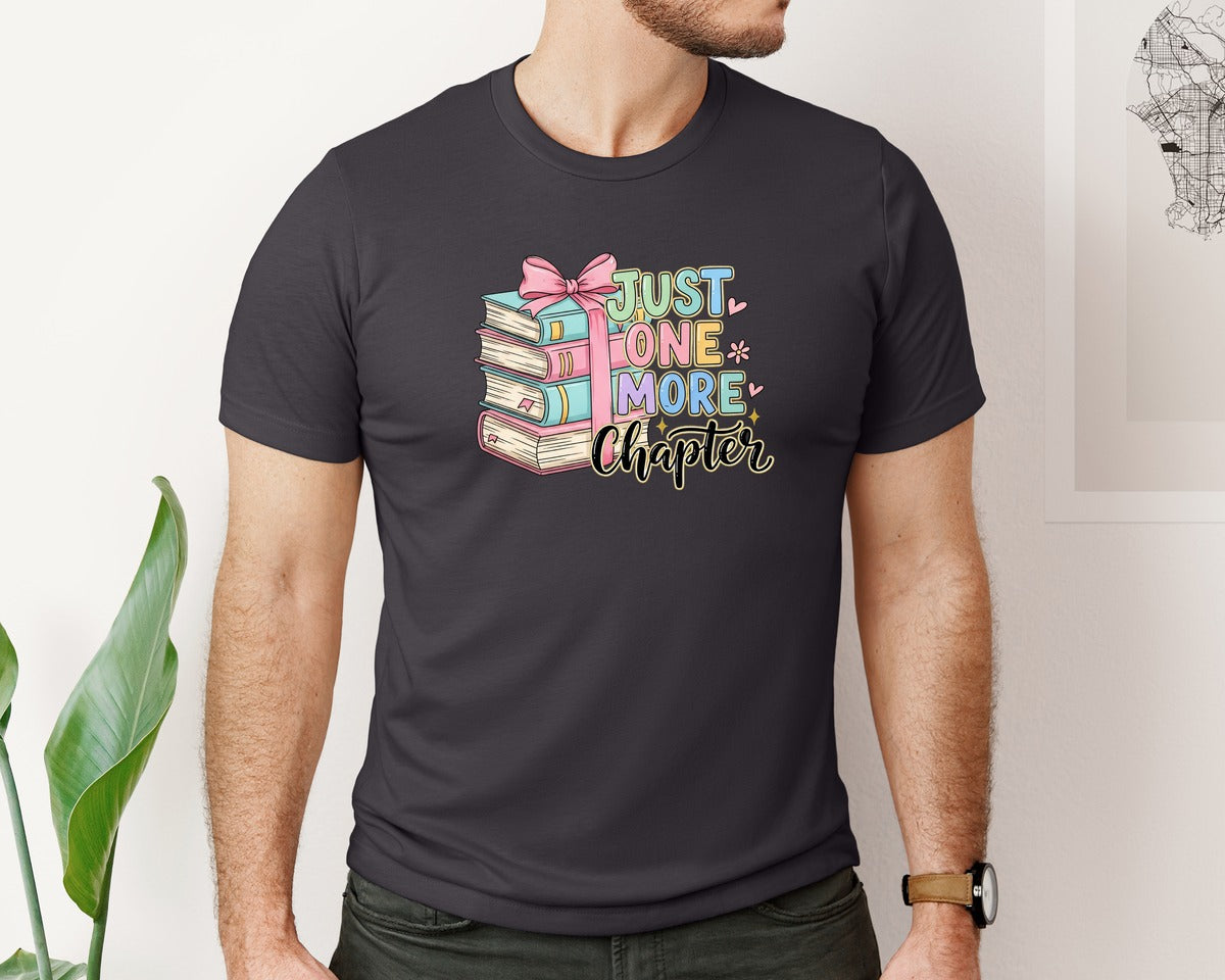 brand:Bella Canvas|color:Heather Dark Grey|Just One More Chapter 6 Graphic T-Shirt