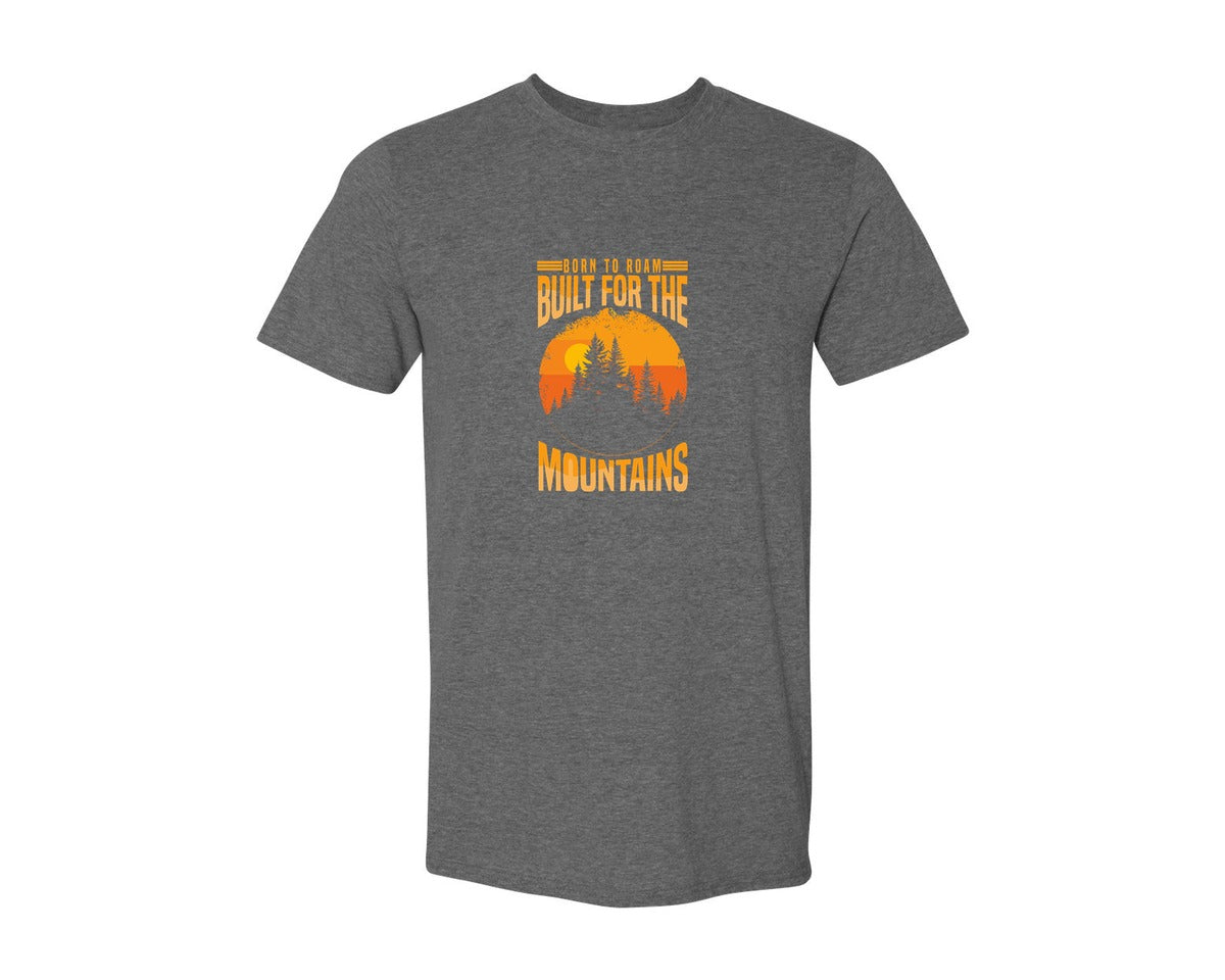 brand:Generic|color:Heather Dark Grey|Wild Life Experience Mountain Hiking Tee 6 Graphic T-Shirt