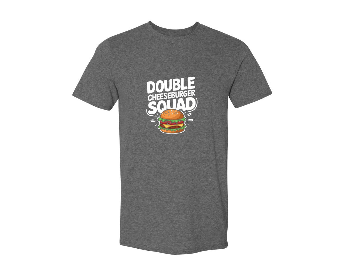 brand:Generic|color:Heather Dark Grey|Double Cheeseburger Squad T Shirt Design 2 Graphic T-Shirt