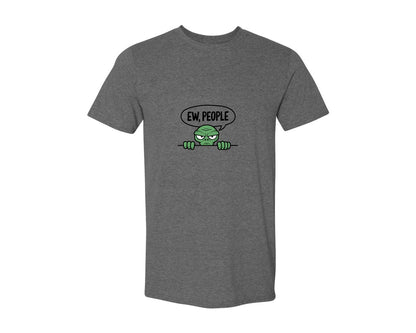 brand:Generic|color:Heather Dark Grey|Ew People Alien Ufo T Shirt Design Graphic T-Shirt