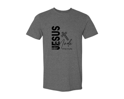 brand:Generic|color:Heather Dark Grey|Jesus Loves Me Love Like Jesus Graphic T-Shirt