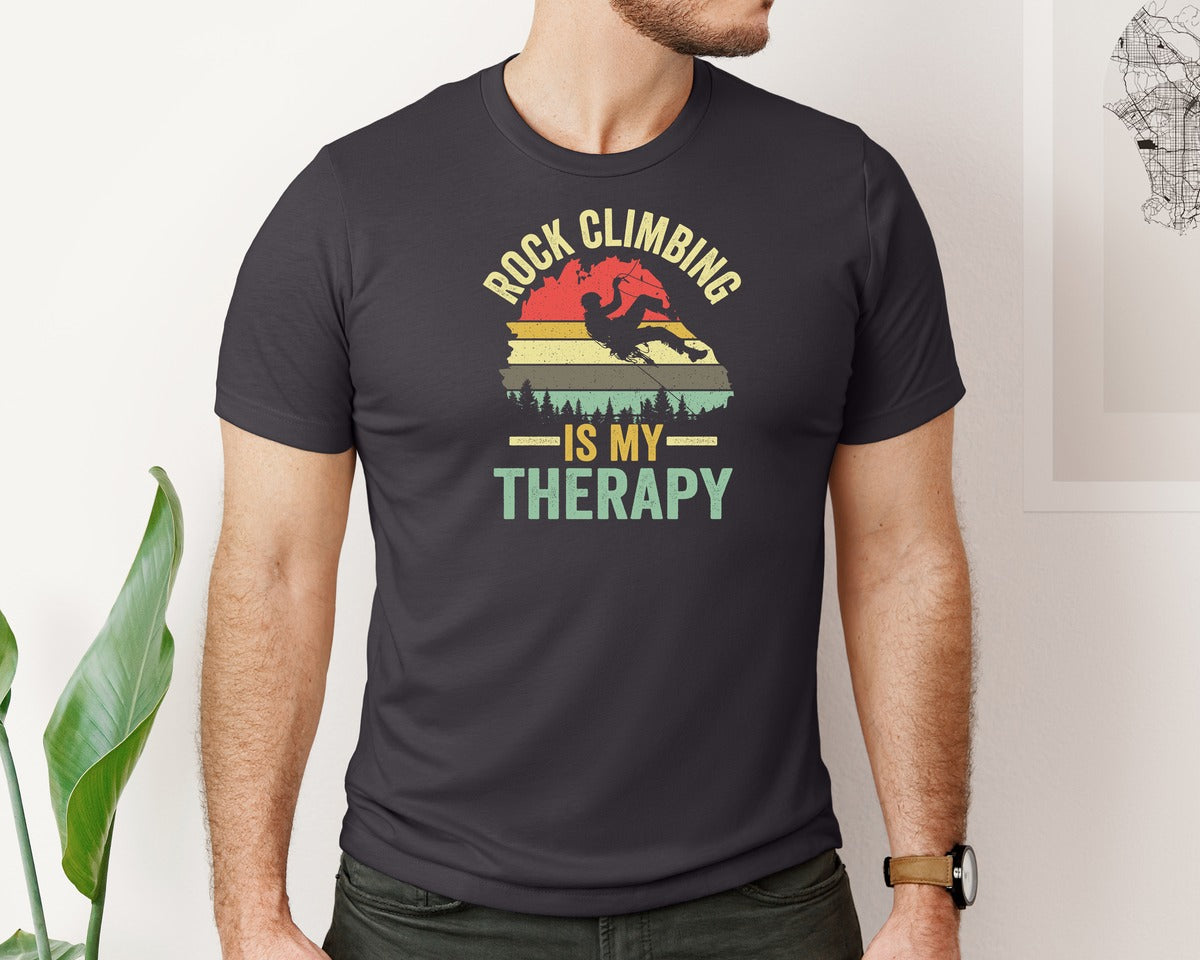 brand:Bella Canvas|color:Heather Dark Grey|Rock Climbing Graphic 2 Graphic T-Shirt