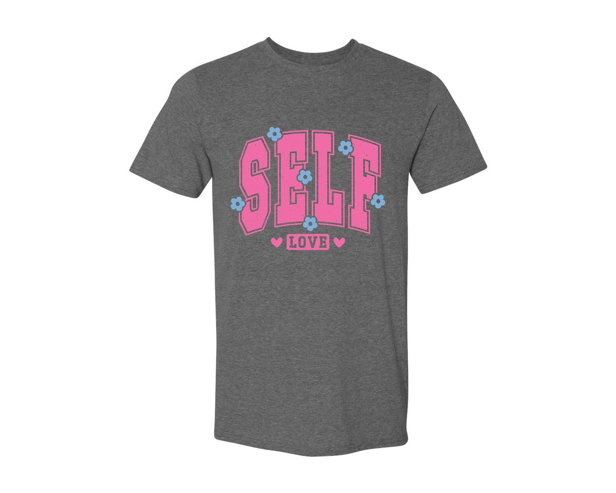 brand:Generic|color:Heather Dark Grey|Self Love Pnginspirational Graphic T-Shirt