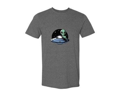 brand:Generic|color:Heather Dark Grey|Retro Vintage Ufo Alien T Shirt Design 4 Graphic T-Shirt