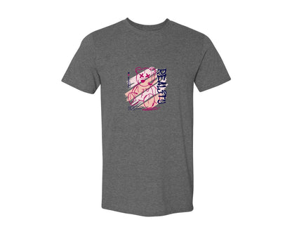 brand:Generic|color:Heather Dark Grey|Reality Graffiti Bear Doll Streetwear Graphic T-Shirt