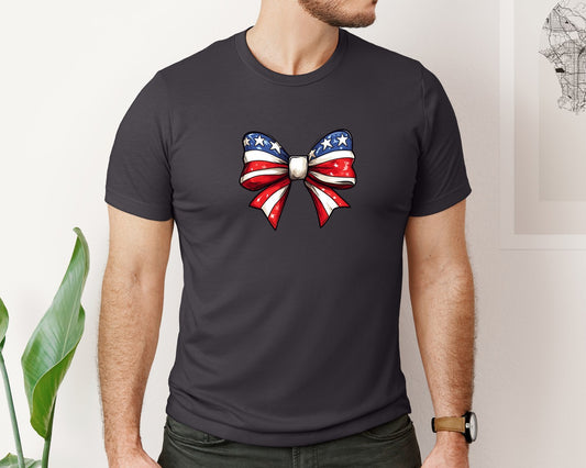 Coquette Bow 4Th July American Flag 6 Graphic T-Shirt