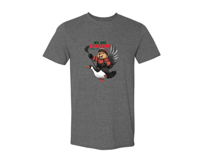brand:Generic|color:Heather Dark Grey|We Are Canada Elbows Up Graphic T-Shirt