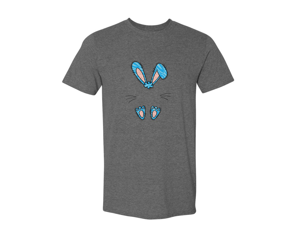 brand:Generic|color:Heather Dark Grey|Boys Easter Monogram Bunny Graphic T-Shirt