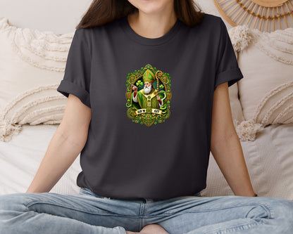 brand:Bella Canvas|color:Heather Dark Grey|St Patricks Day Saint Patrick Graphic T-Shirt