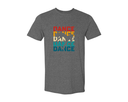 brand:Generic|color:Heather Dark Grey|Dance Retro Dancing Graphic T-Shirt
