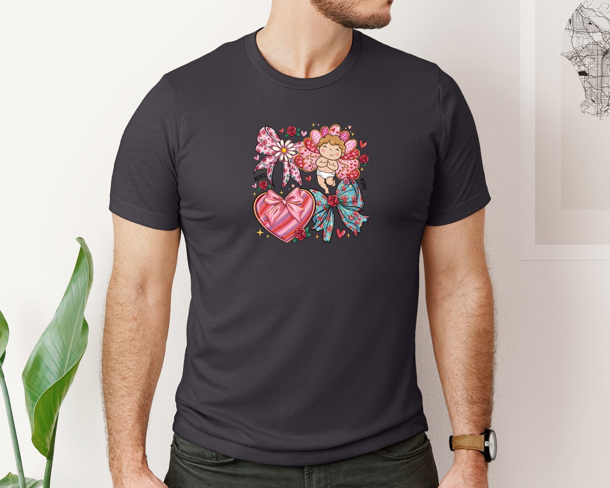 brand:Bella Canvas|color:Heather Dark Grey|Valentines Design 3 Graphic T-Shirt