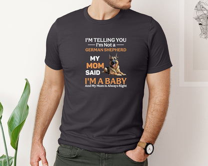 brand:Bella Canvas|color:Heather Dark Grey|Im Telling You Im Not German Shepherd Graphic T-Shirt