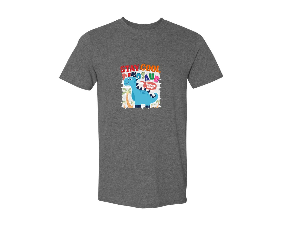 brand:Generic|color:Heather Dark Grey|Cute Dinosaur Cartoon T Shirt Design Graphic T-Shirt