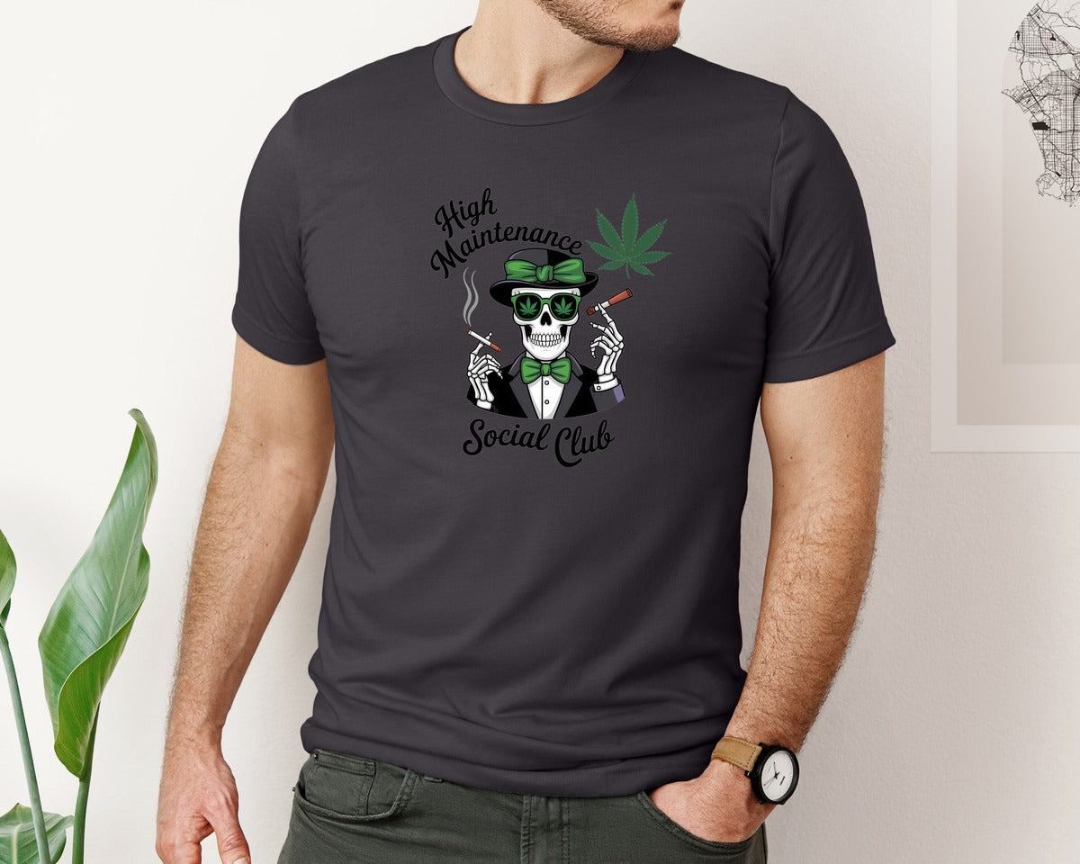 brand:Bella Canvas|color:Heather Dark Grey|High Maintenance Social Club 4 Graphic T-Shirt