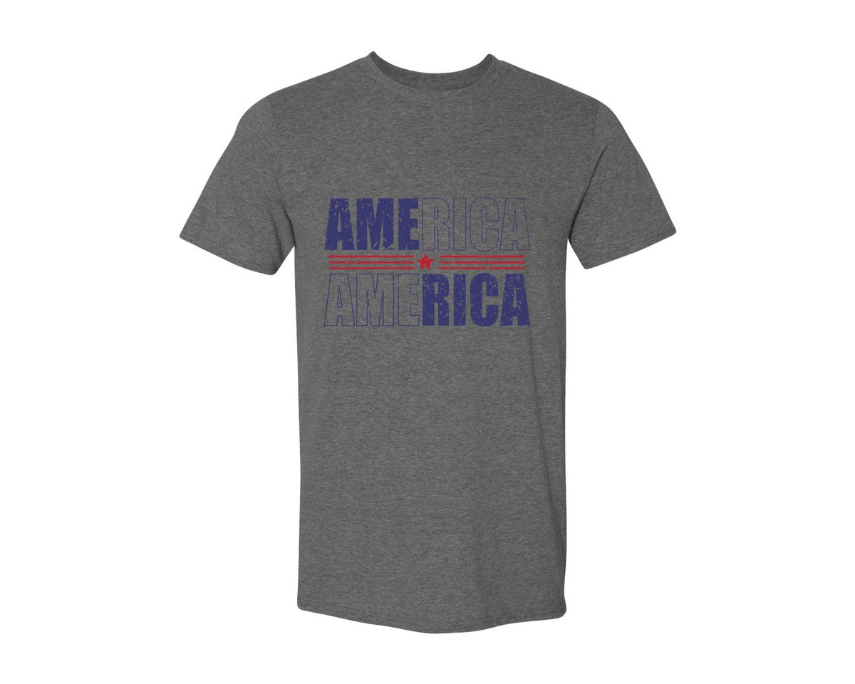 brand:Generic|color:Heather Dark Grey|America Patriotic Graphic T-Shirt