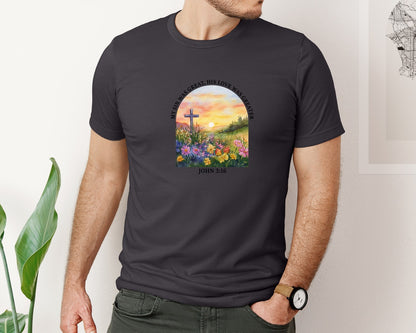brand:Bella Canvas|color:Heather Dark Grey|Floral Christian Bible Verse Graphic T-Shirt