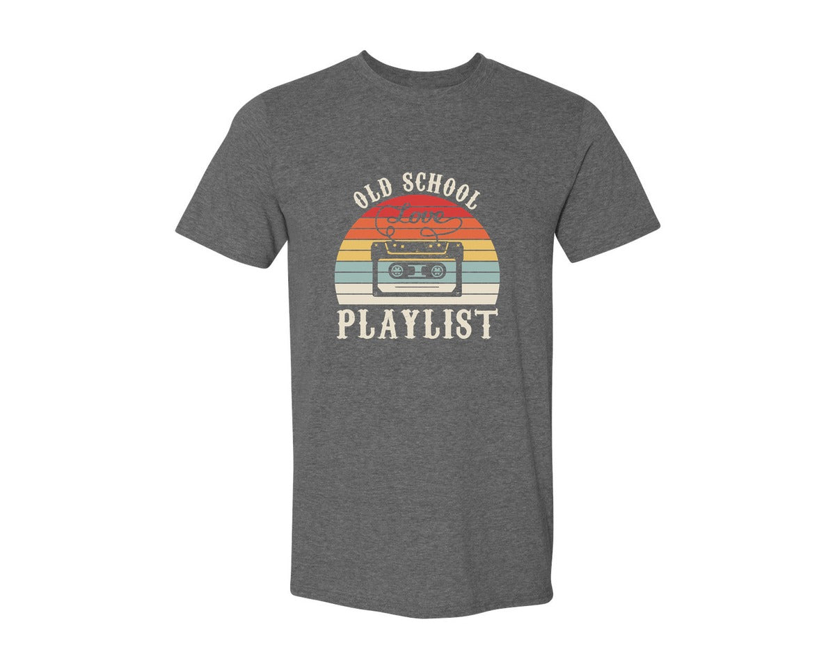 brand:Generic|color:Heather Dark Grey|Old School Playlist 70S 80S 90S T Shirts Graphic T-Shirt