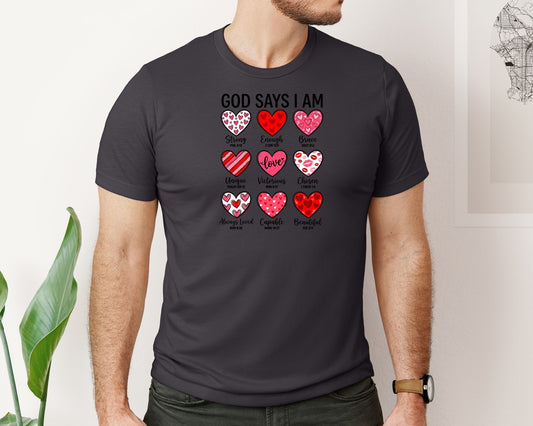 Inspirational God Says I Am Bible Graphic T-Shirt