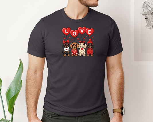 Valentine Dog Graphic T-Shirt
