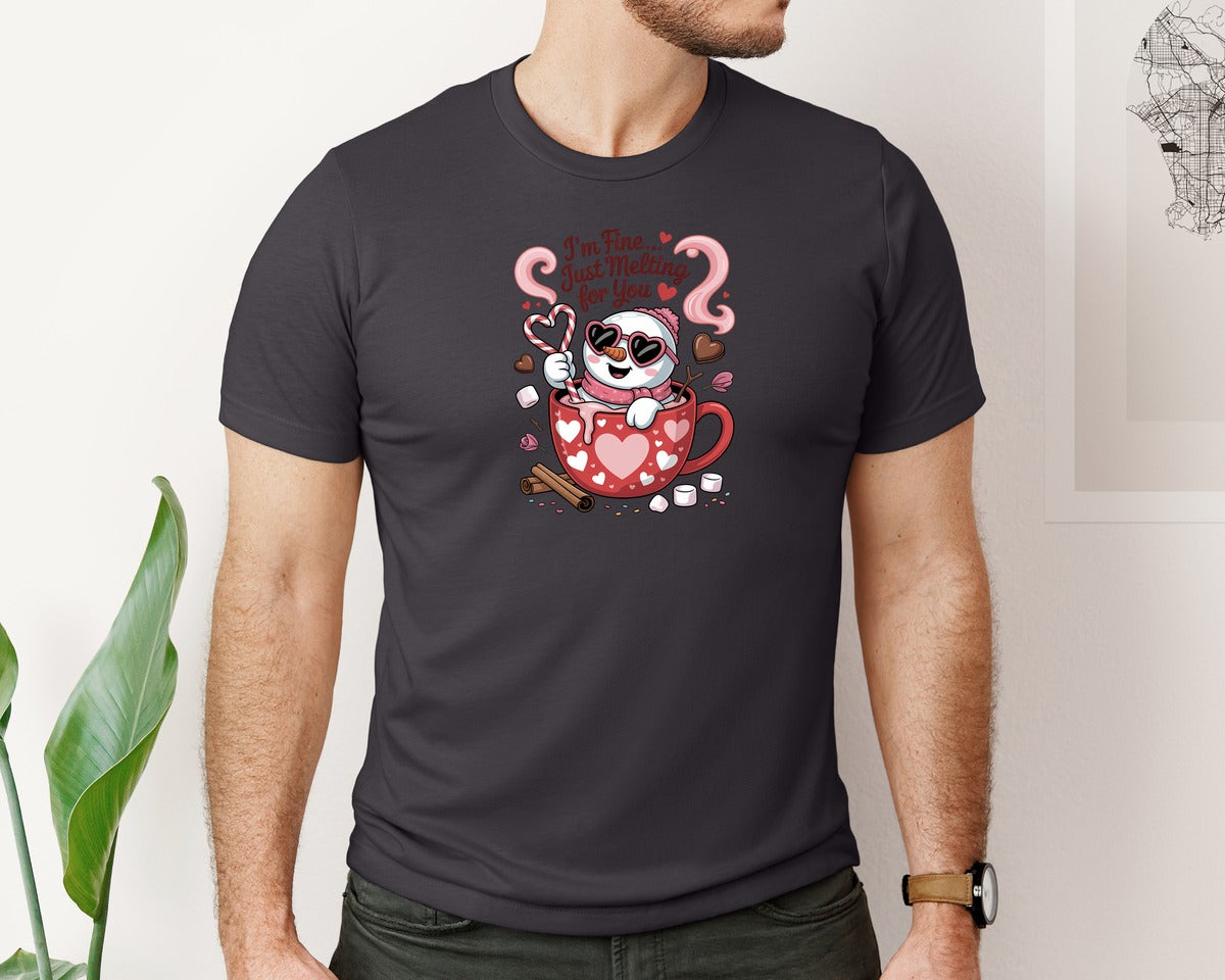 brand:Bella Canvas|color:Heather Dark Grey|Funny Valentine T Shirt 2 Graphic T-Shirt