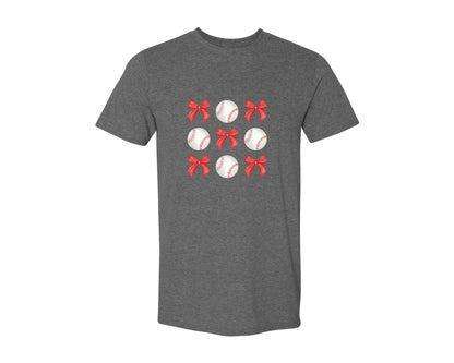 brand:Generic|color:Heather Dark Grey|Coquette Baseball Graphic T-Shirt