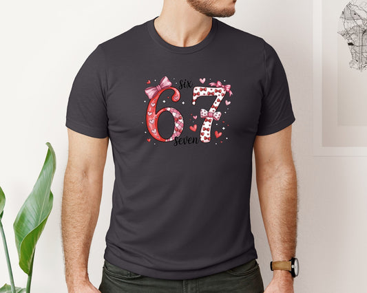 Coquette Valentine 67 Six Seven Bow Graphic T-Shirt