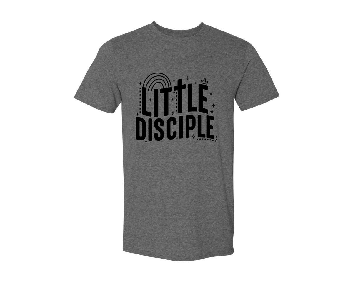 brand:Generic|color:Heather Dark Grey|Retro Little Disciple Tshirt Kids Graphic T-Shirt