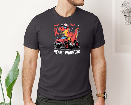 Heart Warrior Dinosaur Cute Dino Graphic T-Shirt