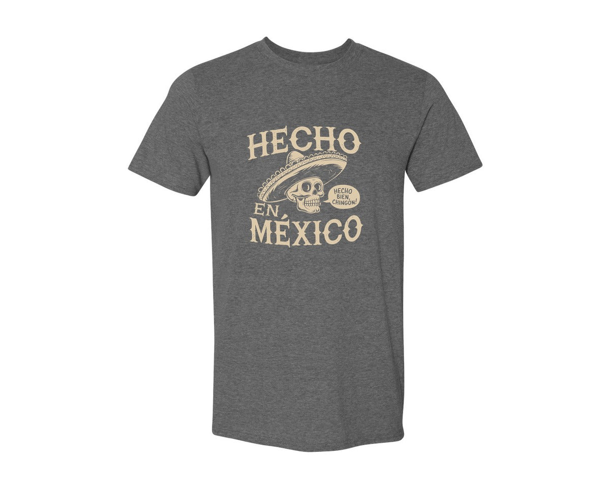 brand:Generic|color:Heather Dark Grey|Hecho En Mexico Mexican Chicano Pride Graphic T-Shirt