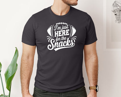 brand:Bella Canvas|color:Heather Dark Grey|Im Just Here For The Snacks Graphic T-Shirt