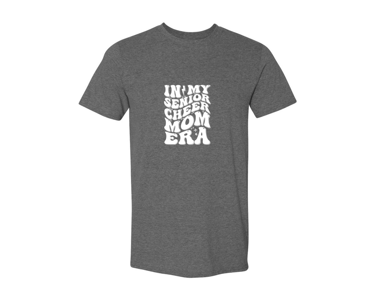 brand:Generic|color:Heather Dark Grey|In My Senior Cheer Mom Era 2 Graphic T-Shirt