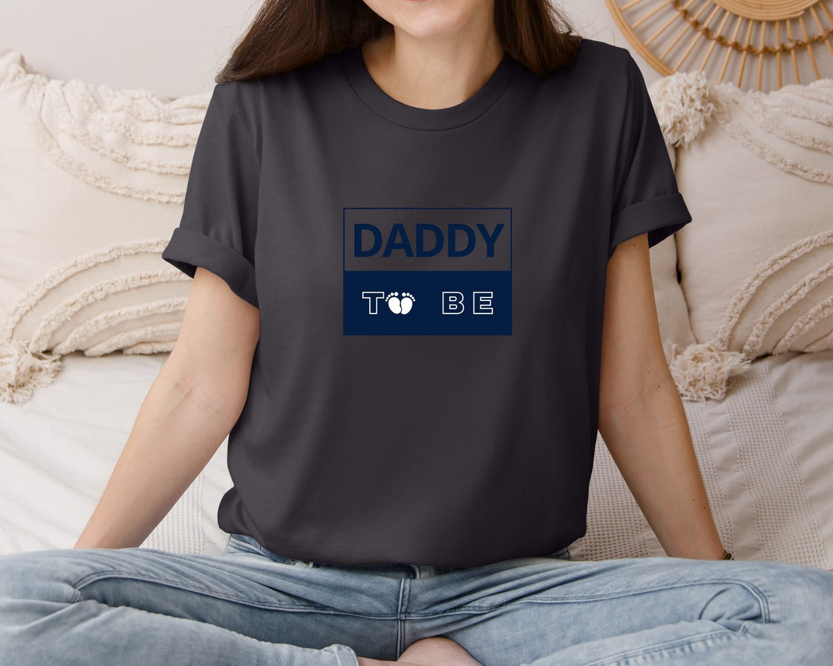 brand:Bella Canvas|color:Heather Dark Grey|Daddy To Be Pregnancy Announcement 2 Graphic T-Shirt