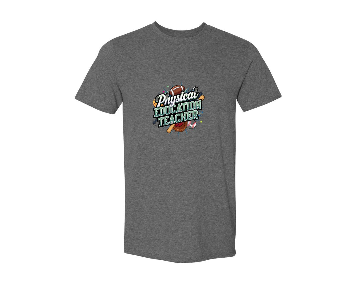 brand:Generic|color:Heather Dark Grey|Physical Education Teacher 2 Graphic T-Shirt