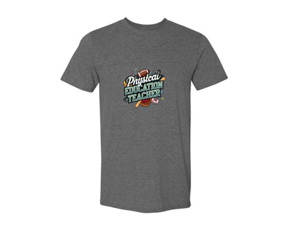 brand:Generic|color:Heather Dark Grey|Physical Education Teacher 2 Graphic T-Shirt