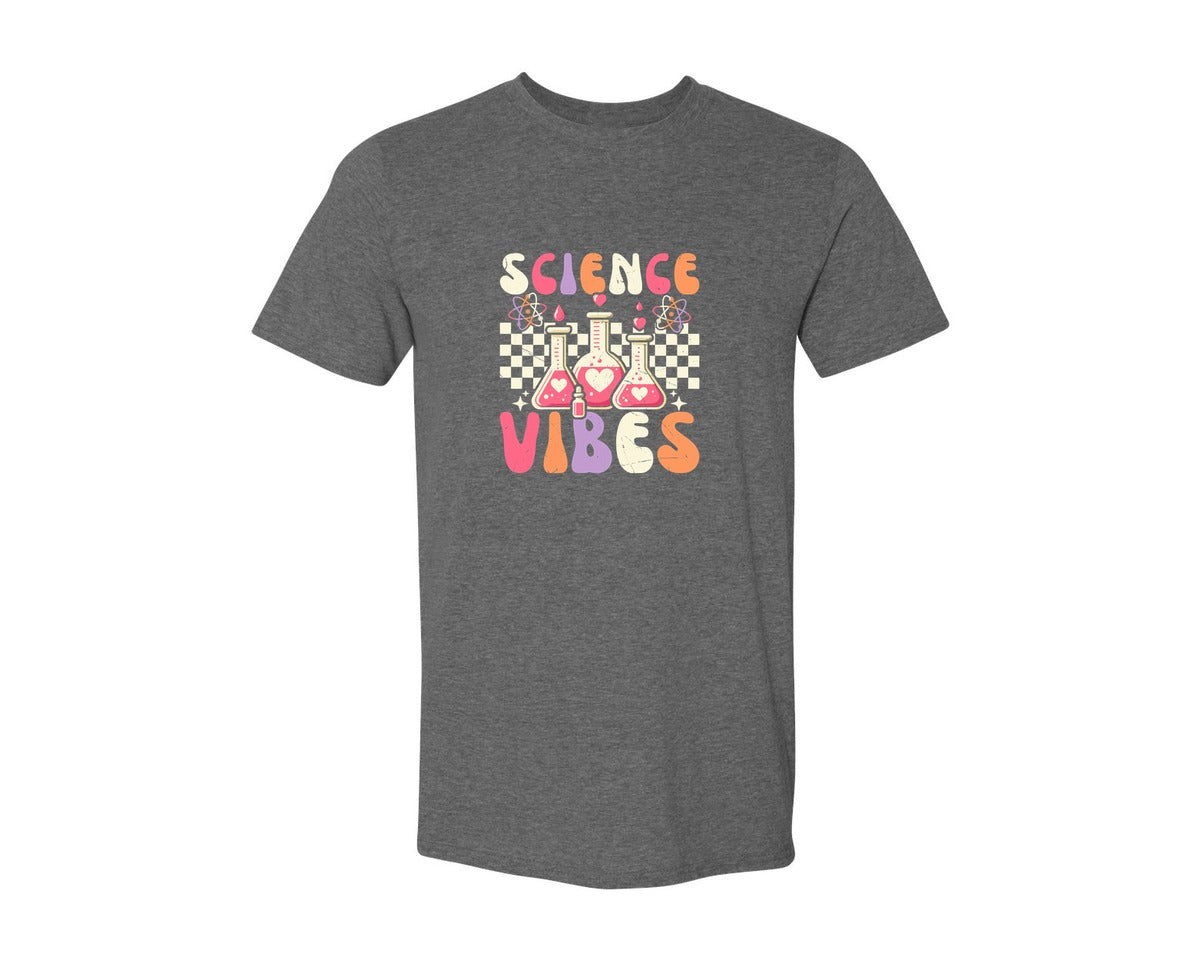 brand:Generic|color:Heather Dark Grey|Groovy Science Vibes Chemistry T Shirt Graphic T-Shirt