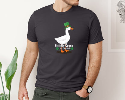 brand:Bella Canvas|color:Heather Dark Grey|Silly Goose St Patricks Funniest Graphic T-Shirt