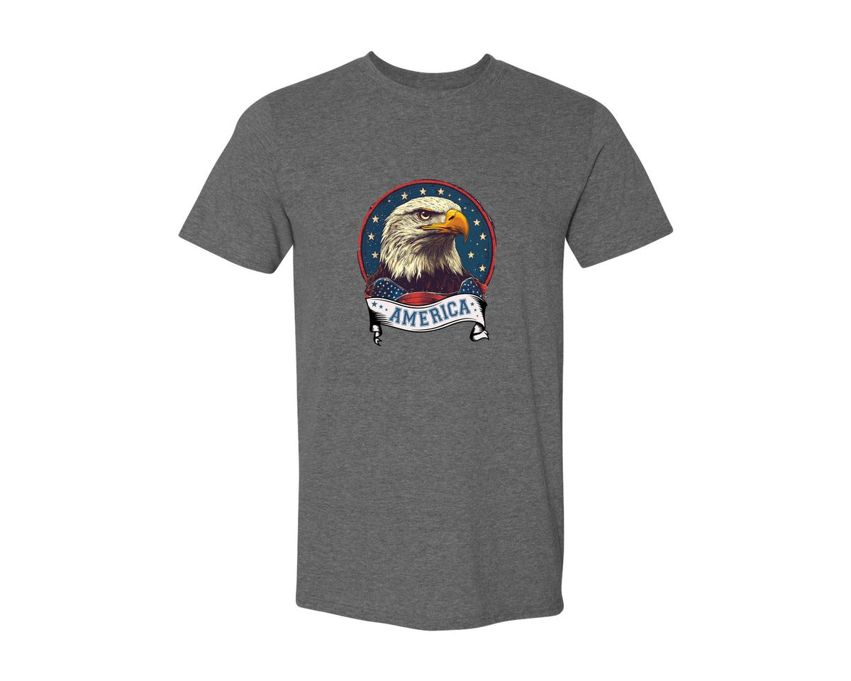brand:Generic|color:Heather Dark Grey|4Th Of July Patriotic America Graphic T-Shirt
