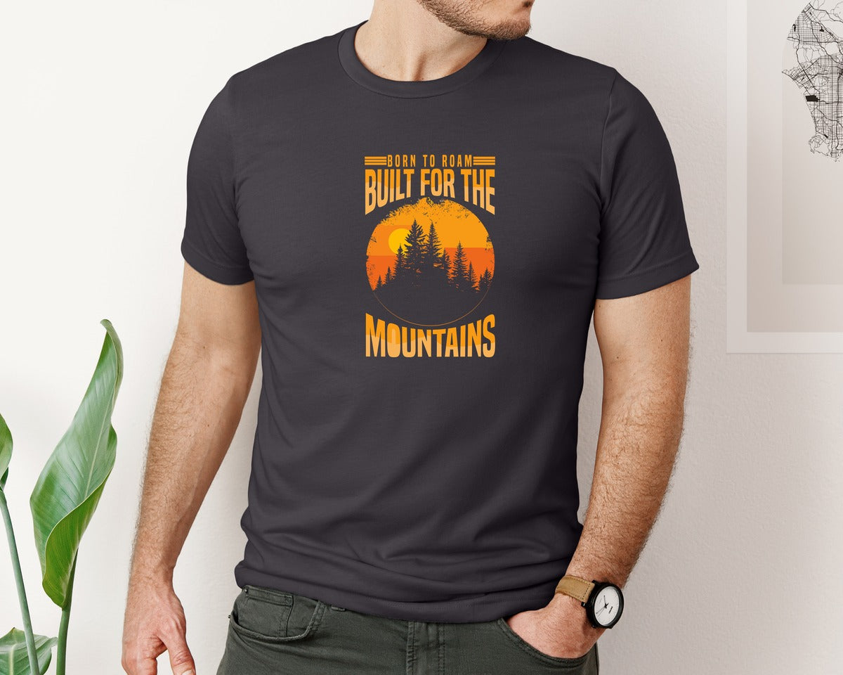 brand:Bella Canvas|color:Heather Dark Grey|Wild Life Experience Mountain Hiking Tee 6 Graphic T-Shirt