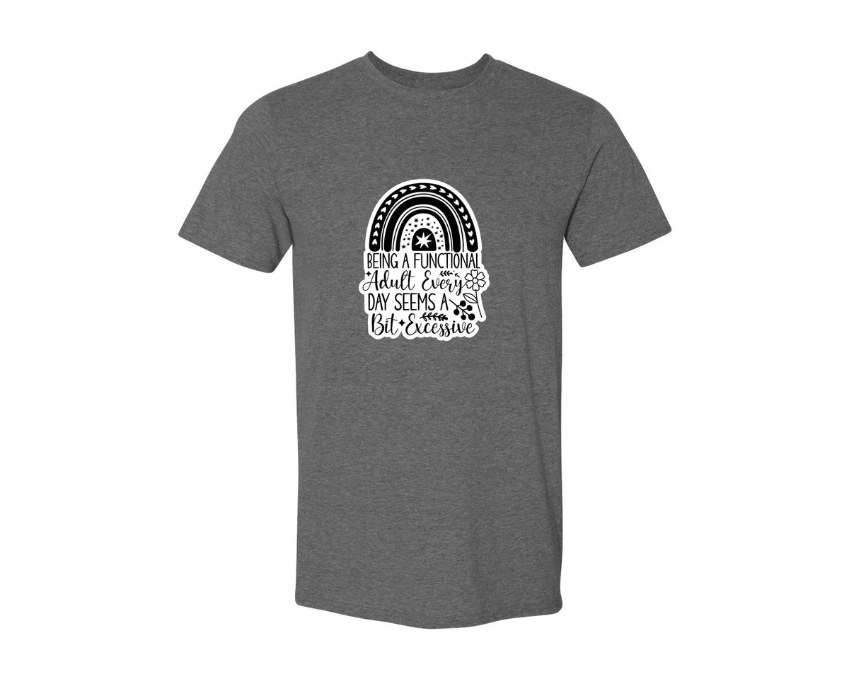 brand:Generic|color:Heather Dark Grey|Funny Quotes Sarcastic Sticker Graphic T-Shirt