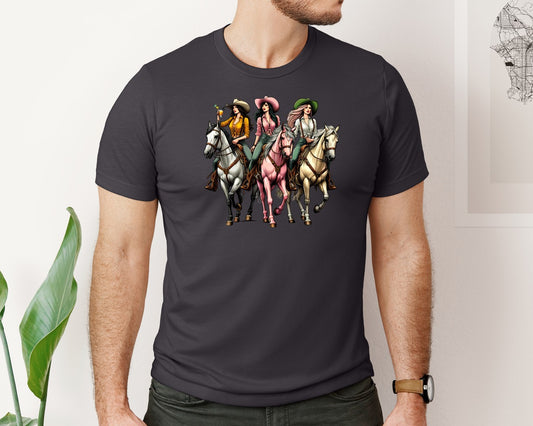 Western Cowgirl Horse Farm Graphic T-Shirt
