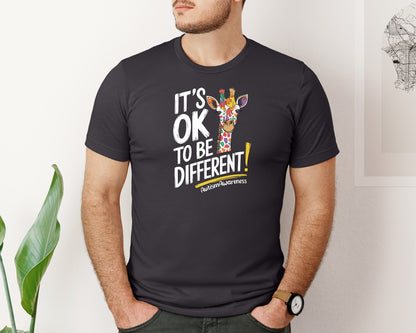 brand:Bella Canvas|color:Heather Dark Grey|Its Ok To Be Different Autism Awareness 17 Graphic T-Shirt