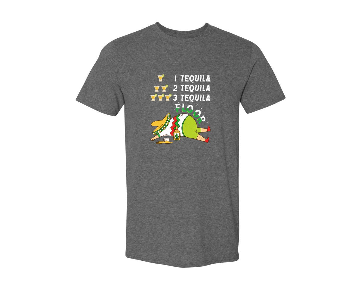 brand:Generic|color:Heather Dark Grey|Tequila Cinco De Mayo T Shirt Graphic T-Shirt