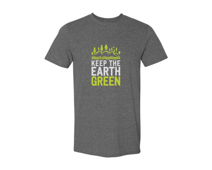 brand:Generic|color:Heather Dark Grey|Keep The Earth Green Environment Cute Graphic T-Shirt