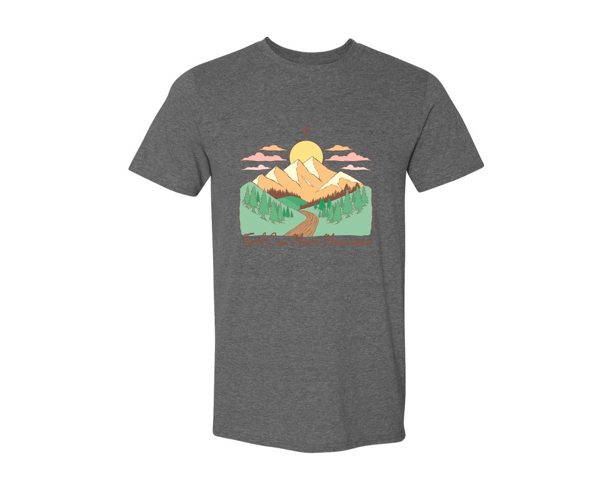 brand:Generic|color:Heather Dark Grey|Faith Can Move Mountains Christian Quote 2 Graphic T-Shirt