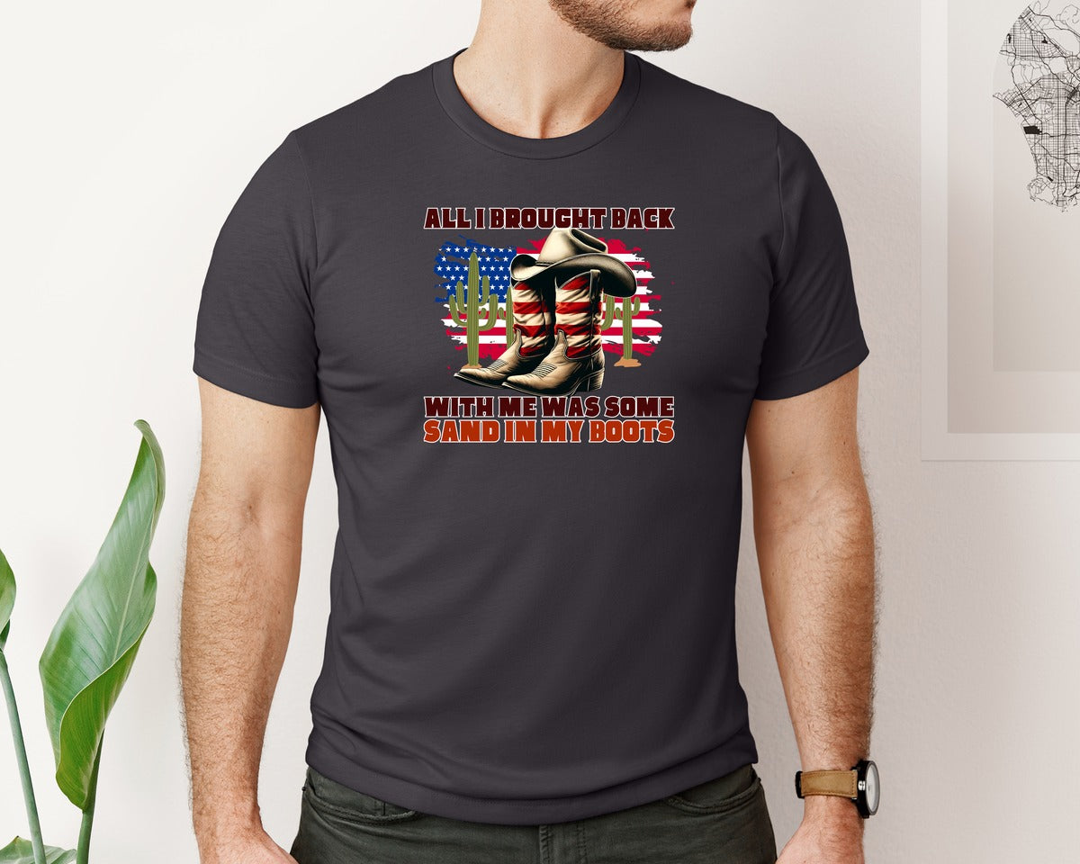 brand:Bella Canvas|color:Heather Dark Grey|Country Music Retro Western Graphic T-Shirt